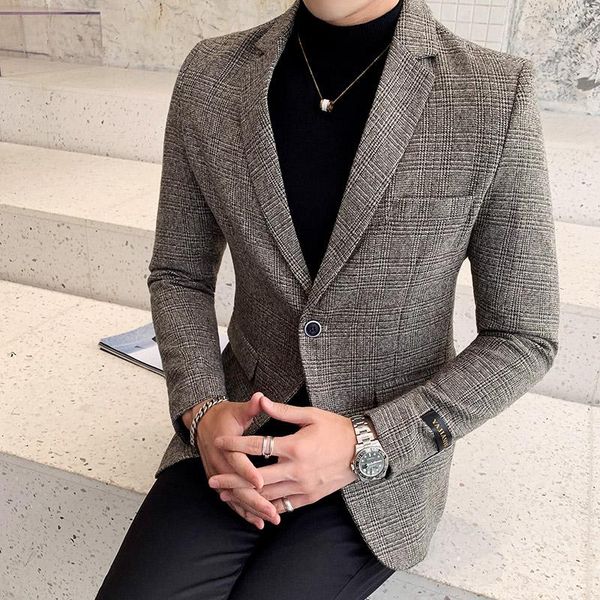 business casual blazers masculino grey patchwork blazer men slim fit stylish plaid homem terno homme men's suits &, White;black
business casual blazers masculino grey patchwork blazer men slim fit stylish plaid homem terno homme men's suits &, White;black