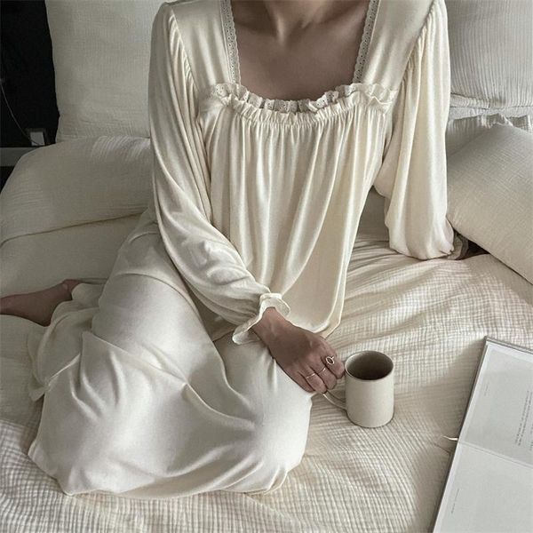 women's sleepwear korean ruffles square collar nightgown women autumn long simple casual nightdress loose sleeve homewear cotton, Black;red
women's sleepwear korean ruffles square collar nightgown women autumn long simple casual nightdress loose sleeve homewear cotton, Black;red