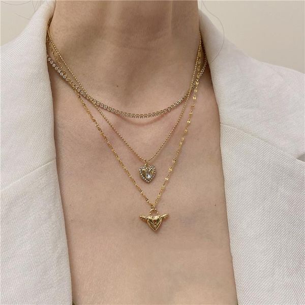 pendant necklaces 2021 fashion creative gold color geometric lock key heart metal necklace for women girls jewelry accessories, Silver
pendant necklaces 2021 fashion creative gold color geometric lock key heart metal necklace for women girls jewelry accessories, Silver