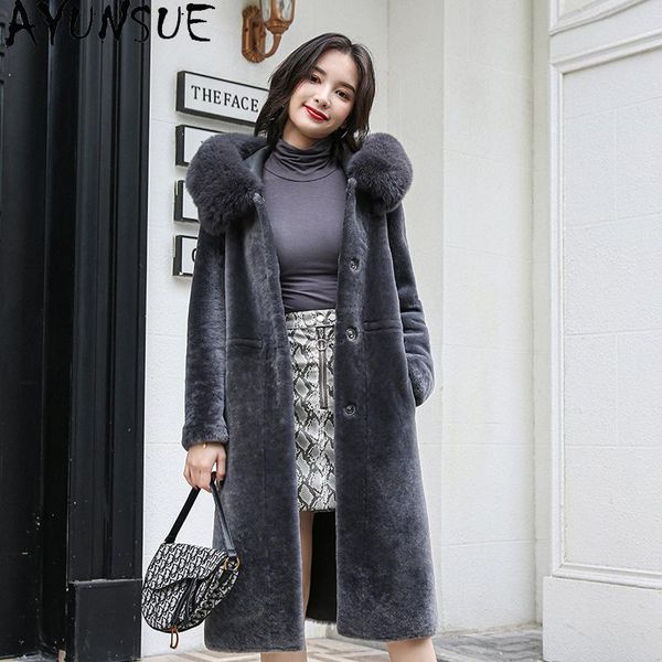 women's fur & faux natural coat female sheep shearling hooded winter clothes women collar long jacket mujeres abrigos f9623 pph1642, Black
women's fur & faux natural coat female sheep shearling hooded winter clothes women collar long jacket mujeres abrigos f9623 pph1642, Black