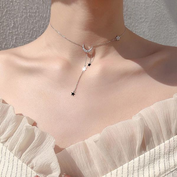 sterling silver star moon tassel necklace female korean version clavicle chain simple personality pendant necklaces
sterling silver star moon tassel necklace female korean version clavicle chain simple personality pendant necklaces