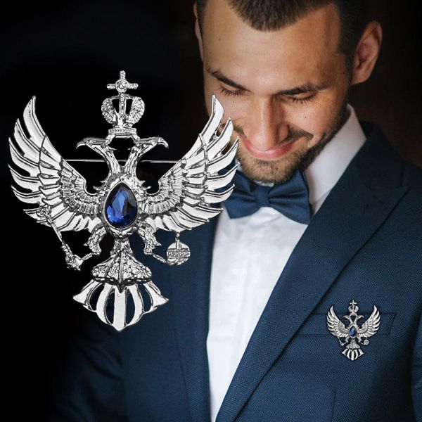 european and american retro men's suit jacket brooch double eagle badge metal alloy clothes corsage ancient roman collar pin, Gray
european and american retro men's suit jacket brooch double eagle badge metal alloy clothes corsage ancient roman collar pin, Gray
