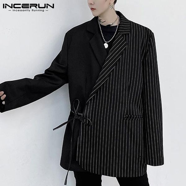 men's suits & blazers fashion men blazer striped patchwork lapel long sleeve streetwear pockets 2021 oversized casual coats incerun s-5, White;black
men's suits & blazers fashion men blazer striped patchwork lapel long sleeve streetwear pockets 2021 oversized casual coats incerun s-5, White;black