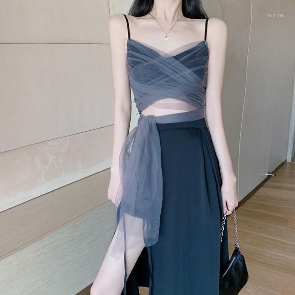 casual dresses short vest mesh women's summer 2021 sleeveless sling design, Black;gray
casual dresses short vest mesh women's summer 2021 sleeveless sling design, Black;gray