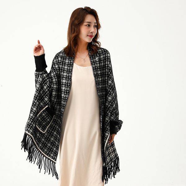 luxury women's jackets autumn and winter thickened small fragrance knitted cardigan sleeved scarf women's shawl warm cloak coat, Black;brown
luxury women's jackets autumn and winter thickened small fragrance knitted cardigan sleeved scarf women's shawl warm cloak coat, Black;brown
