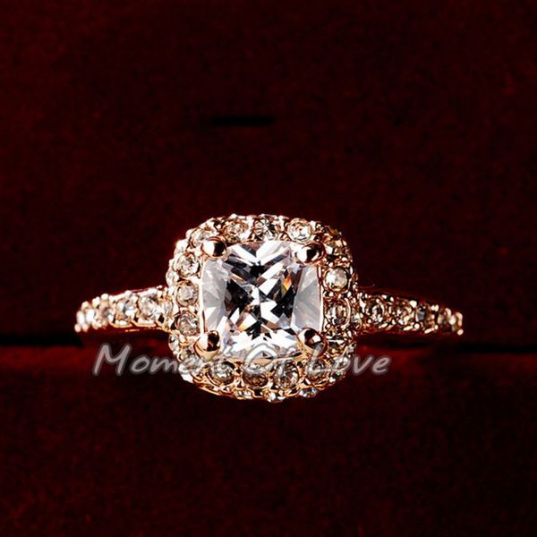 korean fashion princess square rose gold female wedding decoration diamond ring, Silver
korean fashion princess square rose gold female wedding decoration diamond ring, Silver