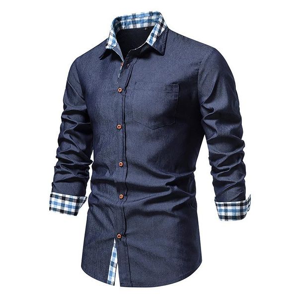 men's casual shirts slim fit men blue shirt fashion trend long sleeve collared camisas para hombre, White;black
men's casual shirts slim fit men blue shirt fashion trend long sleeve collared camisas para hombre, White;black