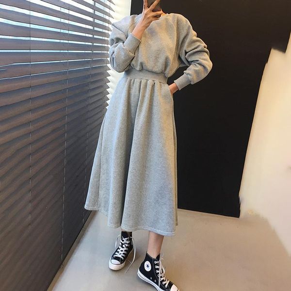 casual dresses autumn winter hoodies dress thick high elastic waist long pockets sweatshirts korean streetwear midi x504, Black;gray
casual dresses autumn winter hoodies dress thick high elastic waist long pockets sweatshirts korean streetwear midi x504, Black;gray