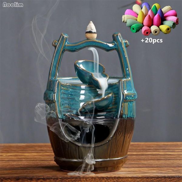 fragrance lamps ceramic handicraft ornaments waterfall backflow incense burner home office decor censer holder +20pcs cones
fragrance lamps ceramic handicraft ornaments waterfall backflow incense burner home office decor censer holder +20pcs cones