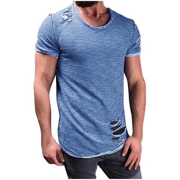 men's t-shirts ripped t shirts men tee hole solid tshirt slim fit muscle man o neck short sleeve casual jersey gym sports wear, White;black
men's t-shirts ripped t shirts men tee hole solid tshirt slim fit muscle man o neck short sleeve casual jersey gym sports wear, White;black