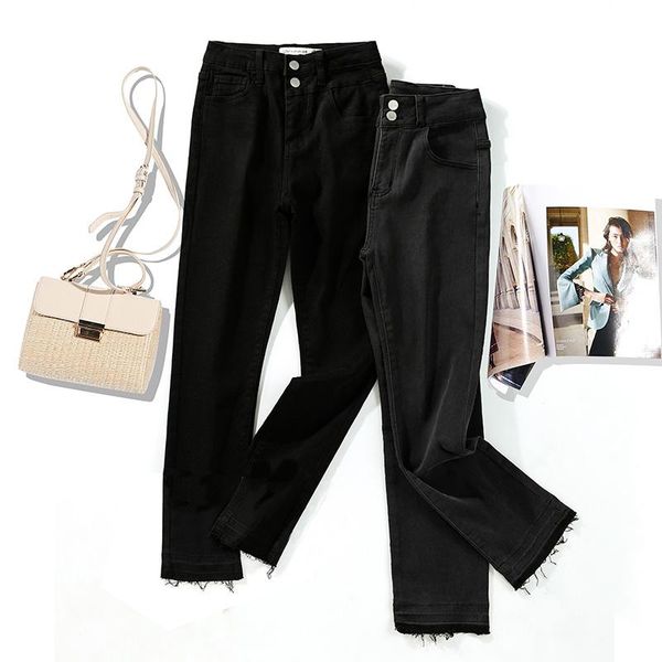 women's jeans leijijeans large size black high waist denim trousers double-breasted fashion slim stretchable girls feet, Blue
women's jeans leijijeans large size black high waist denim trousers double-breasted fashion slim stretchable girls feet, Blue