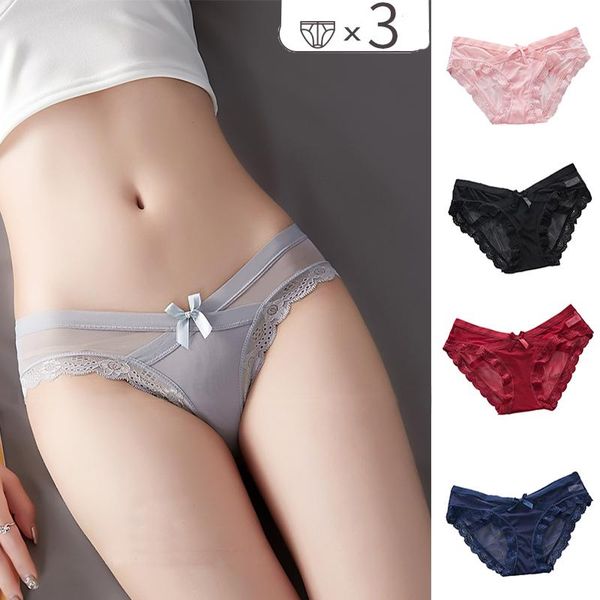 women's panties 3pcs women briefs transparent lace seamless underwear mesh low waist cotton crotch bow thin light, Black;pink
women's panties 3pcs women briefs transparent lace seamless underwear mesh low waist cotton crotch bow thin light, Black;pink
