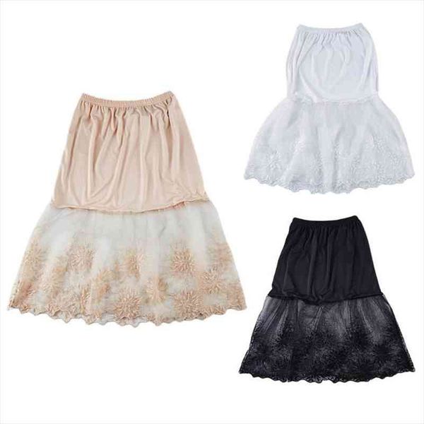 fashion women summer skirt solid color elastic waist layered tiered sheer lace trim extender a-line half slip skirt clothes, Black
fashion women summer skirt solid color elastic waist layered tiered sheer lace trim extender a-line half slip skirt clothes, Black