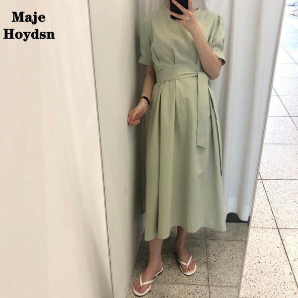 casual dresses maje hoydsn2021summer women's fashion slim round neck loose temperament bubble sleeve simple dress waist, Black;gray
casual dresses maje hoydsn2021summer women's fashion slim round neck loose temperament bubble sleeve simple dress waist, Black;gray