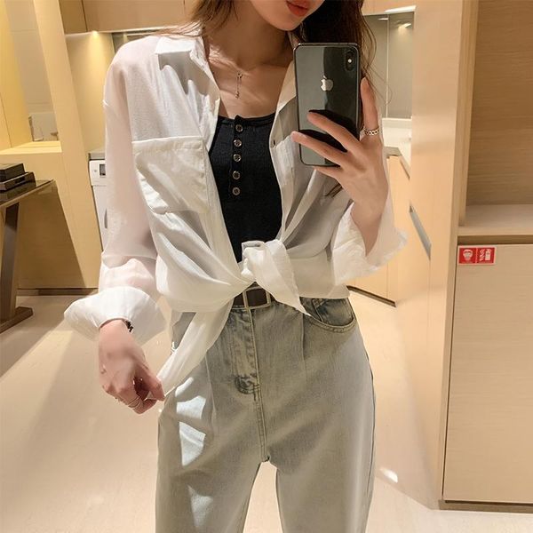 women's blouses & shirts 2021women thin chiffon cardigan breathable sun protection clothing for summer shirt women long sleeves, White
women's blouses & shirts 2021women thin chiffon cardigan breathable sun protection clothing for summer shirt women long sleeves, White
