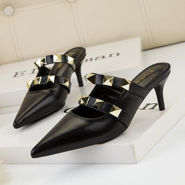 dress shoes women's elegant mules woman casual slippers sandals ladies high heels fashion female pointed toe shoe colors footwear, Black
dress shoes women's elegant mules woman casual slippers sandals ladies high heels fashion female pointed toe shoe colors footwear, Black