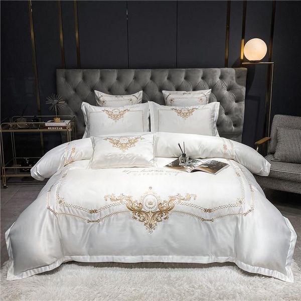 bedding sets luxury white 600tc egyptian cotton set gold royal embroidery duvet cover flat/fitted sheet pillowcases home textiles
bedding sets luxury white 600tc egyptian cotton set gold royal embroidery duvet cover flat/fitted sheet pillowcases home textiles