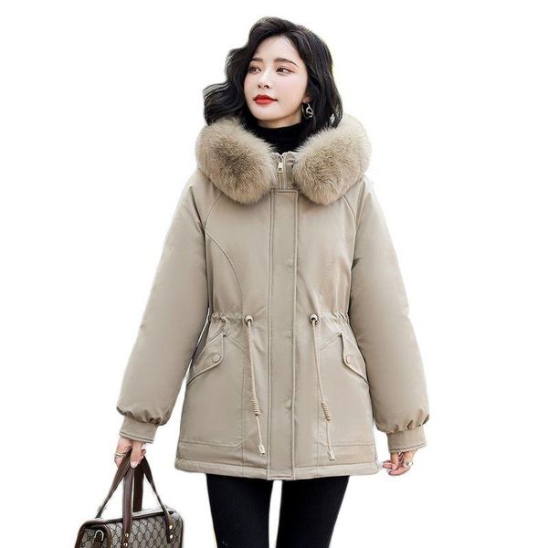 women's down & parkas women winter hooded faux fur collar back embroidery sequins big pocket warm coat puffer jacket cotton padded over, Black
women's down & parkas women winter hooded faux fur collar back embroidery sequins big pocket warm coat puffer jacket cotton padded over, Black