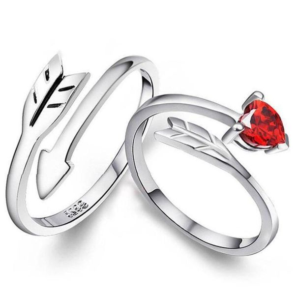 fashion geometric heart-shaped open silver color ring cupid's arrow couple romantic valentine's day gift cluster rings, Golden;silver 
fashion geometric heart-shaped open silver color ring cupid's arrow couple romantic valentine's day gift cluster rings, Golden;silver