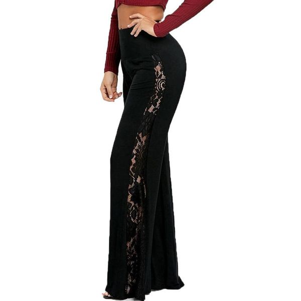 women's pants & capris summer high waist wide leg long fashion women lace insert leggings trousers loose, Black;white
women's pants & capris summer high waist wide leg long fashion women lace insert leggings trousers loose, Black;white