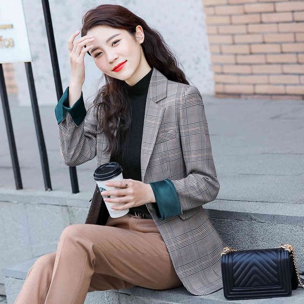 women's suits & blazers fashion design spring summer plaid blazer ladies arrival female casual coat loose, White;black
women's suits & blazers fashion design spring summer plaid blazer ladies arrival female casual coat loose, White;black