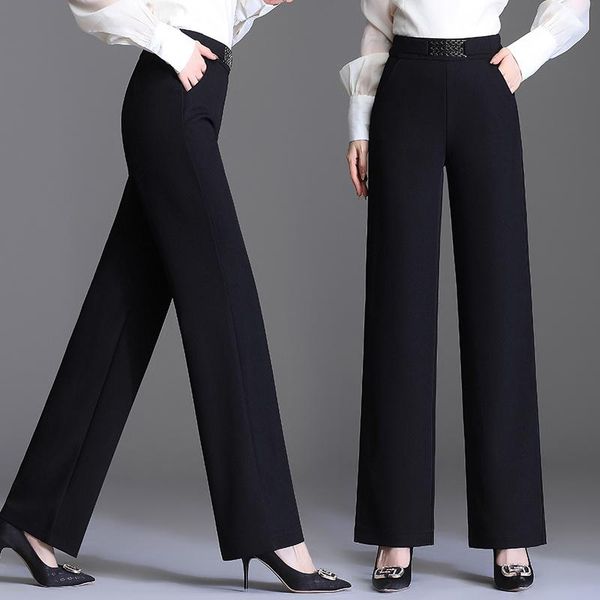 women's pants & capris black wide-leg slimming elastic high waist drooping spring and autumn loose straight casual suit mop, Black;white
women's pants & capris black wide-leg slimming elastic high waist drooping spring and autumn loose straight casual suit mop, Black;white
