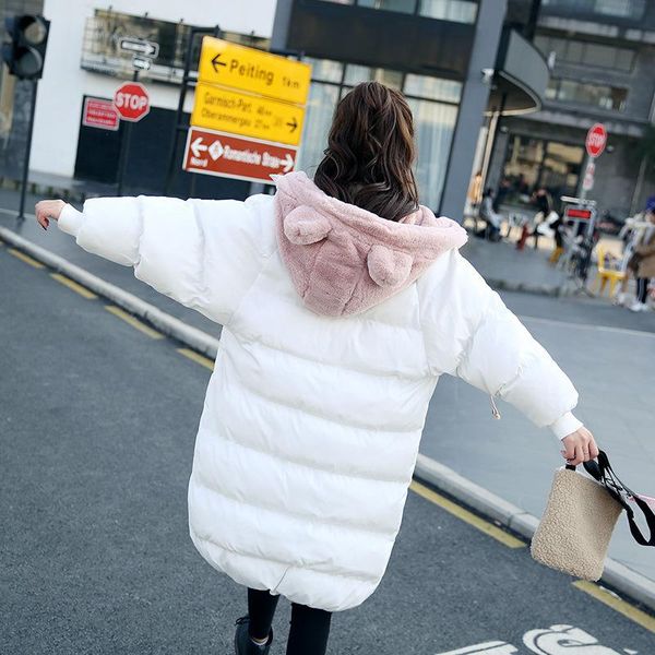 women's trench coats parkas female winter coat cute bear ears 2021 hooded thicken warm women zipper pockets outerwear jacket mujer, Tan;black
women's trench coats parkas female winter coat cute bear ears 2021 hooded thicken warm women zipper pockets outerwear jacket mujer, Tan;black