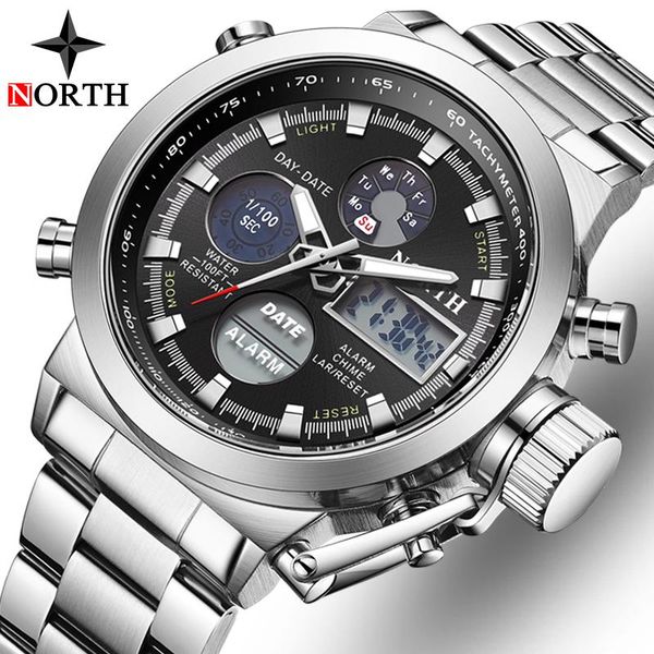 men watch man military sport quartz wrist watches stainless steel led digital clock relogio masculino wristwatches, Slivery;brown
men watch man military sport quartz wrist watches stainless steel led digital clock relogio masculino wristwatches, Slivery;brown