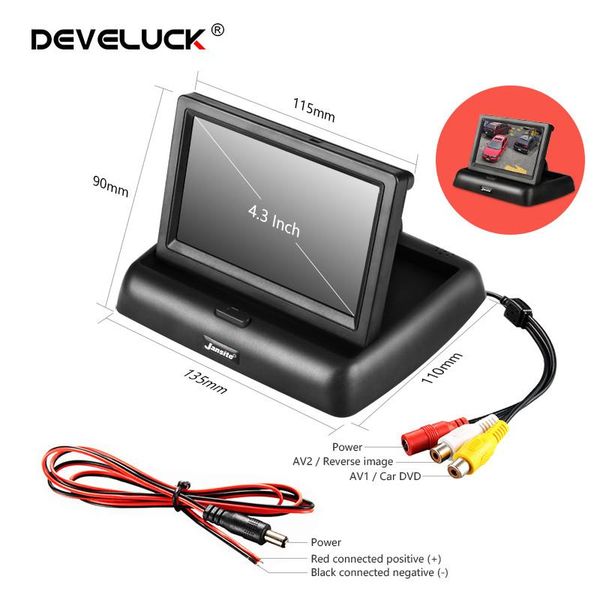 car rear view cameras& parking sensors develuck 4.3 ''hd display foldable monitor tft lcd camera rearview screen system reverse