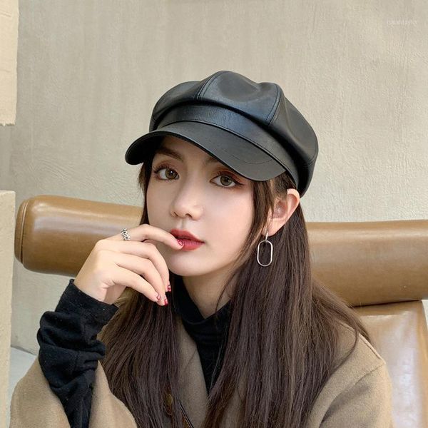berets autumn winter hats fashion women solid color leather octagonal sboy caps ladies casual pu hat beret female artist cap, Blue;gray
berets autumn winter hats fashion women solid color leather octagonal sboy caps ladies casual pu hat beret female artist cap, Blue;gray