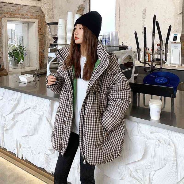 2021 plaid down cotton jacket women's middle and long thickened hooded small man bread winter, Black
2021 plaid down cotton jacket women's middle and long thickened hooded small man bread winter, Black
