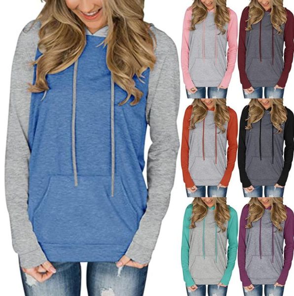 women's hoodies & sweatshirts european and american clash-colored cuff hooded pocket hoodie women, Black
women's hoodies & sweatshirts european and american clash-colored cuff hooded pocket hoodie women, Black
