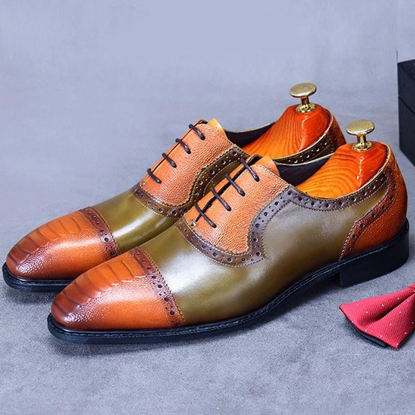 dress shoes vintage square toe man semi brogue genuine leather formal bridal oxfords wedding party men's flats ss750, Black
dress shoes vintage square toe man semi brogue genuine leather formal bridal oxfords wedding party men's flats ss750, Black