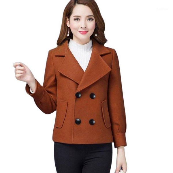 women's wool & blends 2021 spring autumn winter woolen coat short ladies large size loose thin double-breasted female jacket outwear wo, Black
women's wool & blends 2021 spring autumn winter woolen coat short ladies large size loose thin double-breasted female jacket outwear wo, Black