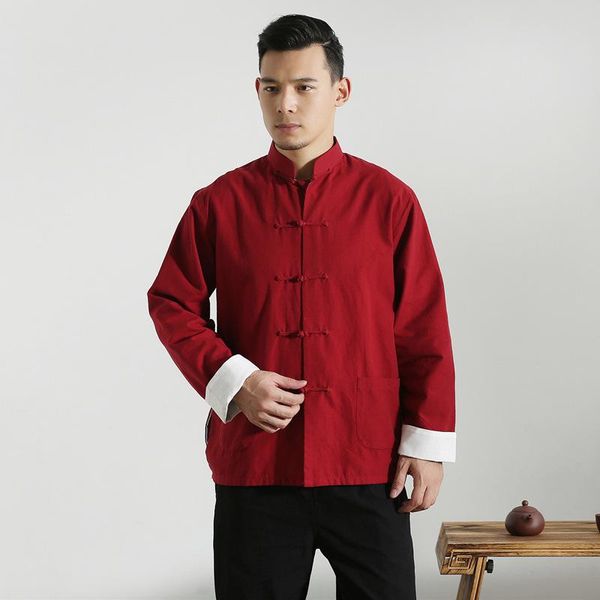 men's jackets male cotton shirt traditional chinese men coat clothing tai chi uniform autumn spring long sleeve jacket for man, Black;brown
men's jackets male cotton shirt traditional chinese men coat clothing tai chi uniform autumn spring long sleeve jacket for man, Black;brown