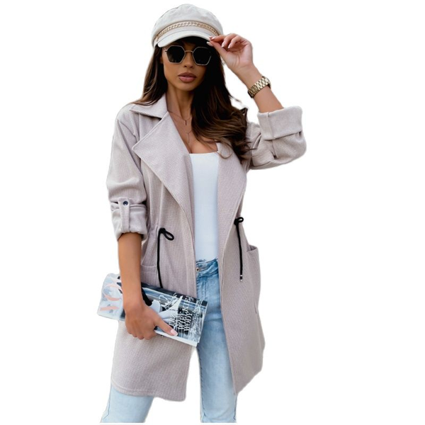 women's trench coats 2021 solid color long style women suit casual draw back coat winter spring clothes drop, Tan;black
women's trench coats 2021 solid color long style women suit casual draw back coat winter spring clothes drop, Tan;black