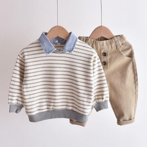 children's sweater set 2021 new children's stripe thin boys' baby spring and autumn fashion, Black;white
children's sweater set 2021 new children's stripe thin boys' baby spring and autumn fashion, Black;white