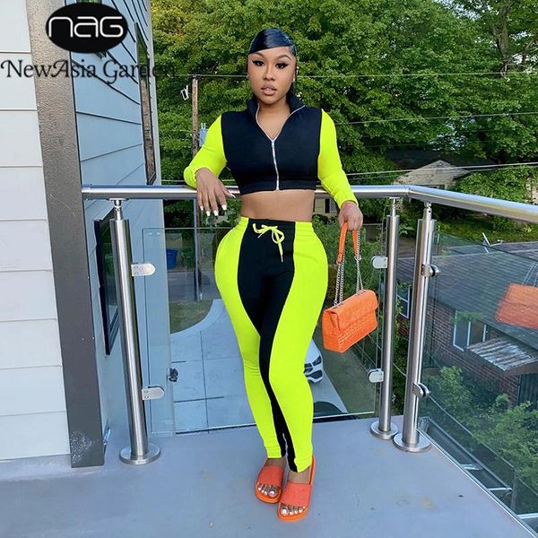 women's tracksuits asia tracksuit women zipper long sleeve crop color blocking drawstring sweatpants two piece pants set lady club outf, Gray
women's tracksuits asia tracksuit women zipper long sleeve crop color blocking drawstring sweatpants two piece pants set lady club outf, Gray