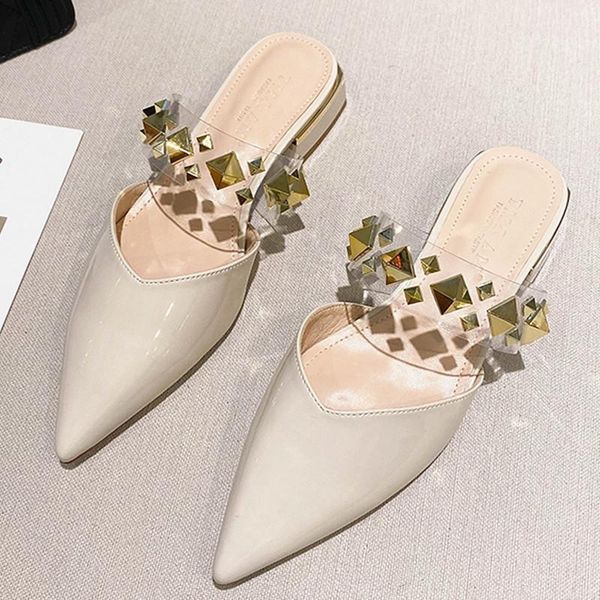 summer 2021 luxury pointed toe mules shoes women slippers rivets pvc chunky heels slip on slides s281, Black
summer 2021 luxury pointed toe mules shoes women slippers rivets pvc chunky heels slip on slides s281, Black
