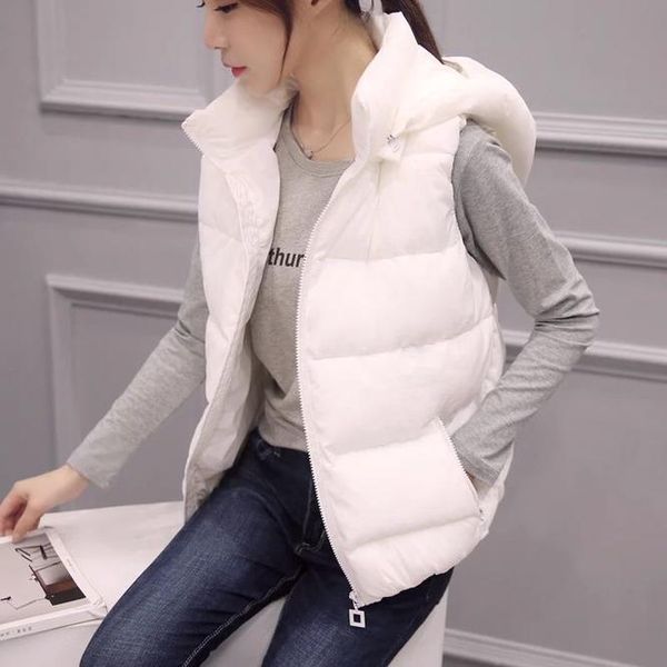 women's vests 2021 autumn winter down cotton vest coat girls wear casual zipper hooded to keep warm and light white, Black;white
women's vests 2021 autumn winter down cotton vest coat girls wear casual zipper hooded to keep warm and light white, Black;white