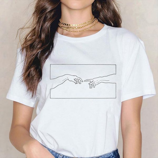 face abstract simple summer women t shirts casual funny korean harajuku skuggans creative line art tee, White
face abstract simple summer women t shirts casual funny korean harajuku skuggans creative line art tee, White