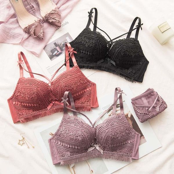 bras sets wasteheart women fashion purple red lingerie embroidery lace bow cotton panties wireless bra underwear a b luxury, Red;black
bras sets wasteheart women fashion purple red lingerie embroidery lace bow cotton panties wireless bra underwear a b luxury, Red;black