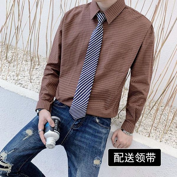 men's shirt spring and winter 2021 slim college style s-5xl plaid long-sleeved loose casual young clothing shirts, White;black
men's shirt spring and winter 2021 slim college style s-5xl plaid long-sleeved loose casual young clothing shirts, White;black