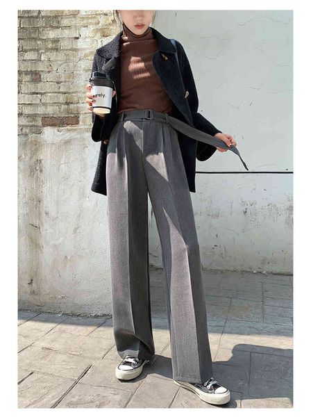 women's pants & capris autumn winter high waist straight wide leg trousers with belt women office lady suit pant female long femme1 5lr, Black;white
women's pants & capris autumn winter high waist straight wide leg trousers with belt women office lady suit pant female long femme1 5lr, Black;white
