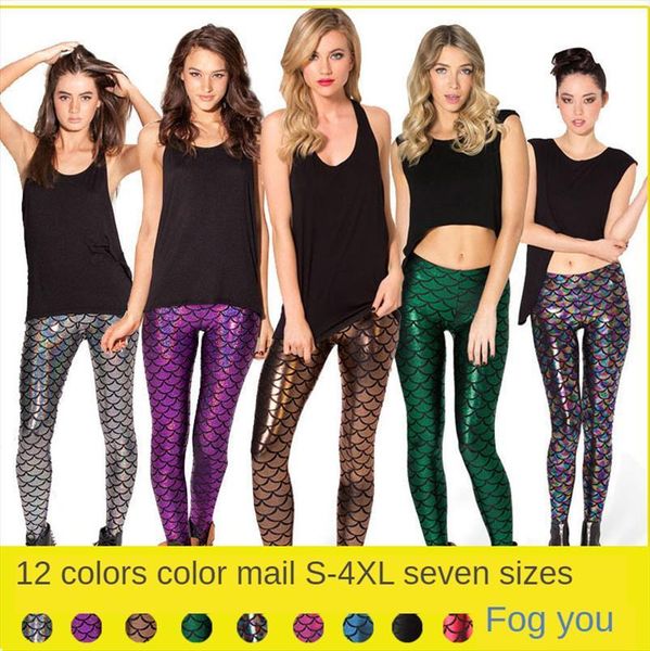 fitness sport multicolor with printed women legging mermaid fish scales shiny fashion, Black
fitness sport multicolor with printed women legging mermaid fish scales shiny fashion, Black
