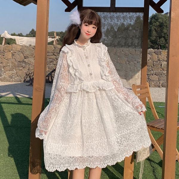 casual dresses sweet style long sleeve lace ruffles loose stand kawaii spring autumn women's clothing perspective fashion brand, Black;gray
casual dresses sweet style long sleeve lace ruffles loose stand kawaii spring autumn women's clothing perspective fashion brand, Black;gray