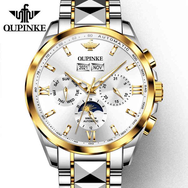 oupinke luxury watches for men automatic mechanical male watch 50m waterproof sapphire mirror self wind up wristwatch, Slivery;brown
oupinke luxury watches for men automatic mechanical male watch 50m waterproof sapphire mirror self wind up wristwatch, Slivery;brown