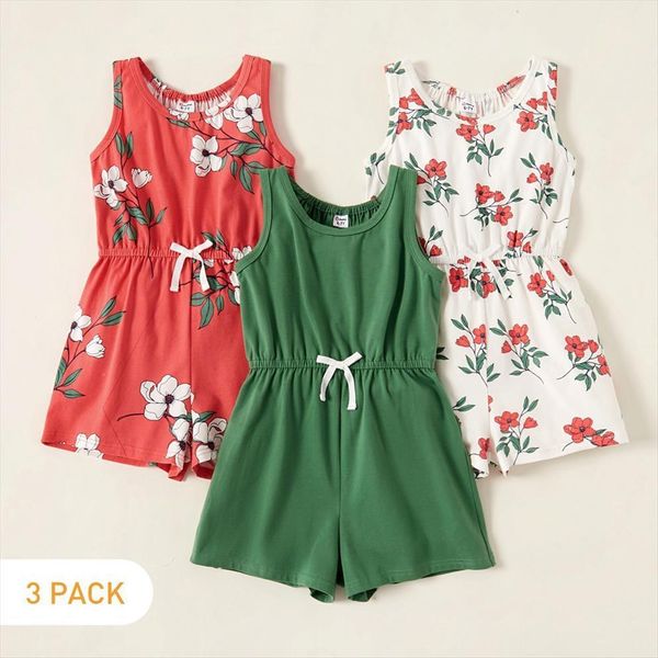 summer 3 piece kids girl floral allover solid strappy jumpsuits for 4 9y sleeveless cotton panst, White
summer 3 piece kids girl floral allover solid strappy jumpsuits for 4 9y sleeveless cotton panst, White