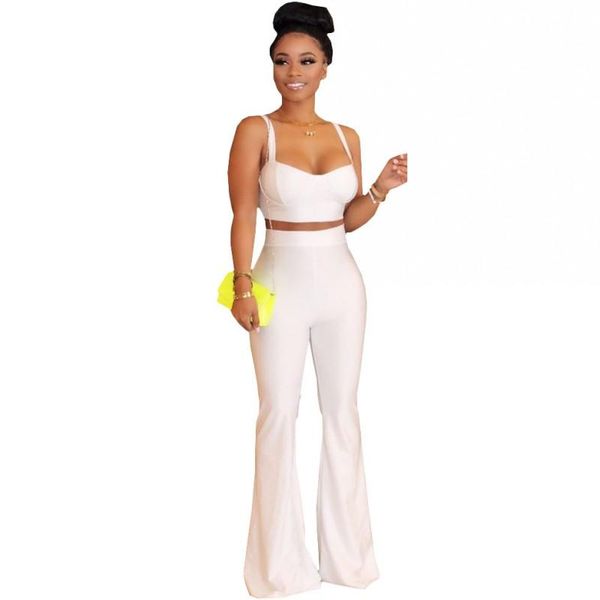 women fashion clothing sets ladies clothes two piece set outfits flare pants slash neck crop solid for summer wear dress, White
women fashion clothing sets ladies clothes two piece set outfits flare pants slash neck crop solid for summer wear dress, White