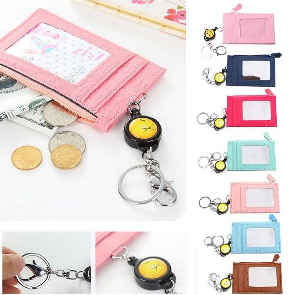 card holders business credit id badge holder coin purse retractable reel keychain gift j60d, Brown;gray
card holders business credit id badge holder coin purse retractable reel keychain gift j60d, Brown;gray